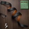 BULLIANT Mens Ratchet Belt,Leather Adjustable Slide Belt For Gift Mens Dress Casual 1 3/8″,Size Adjustable(Black6688)