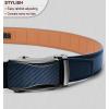 BULLIANT Mens Ratchet Belt,Leather Adjustable Slide Belt For Gift Mens Dress Casual 1 3/8″,Size Adjustable(Blue2072)