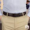 BULLIANT Mens Ratchet Belt,Leather Adjustable Slide Belt For Gift Mens Dress Casual 1 3/8″,Size Adjustable(Deep Brown6686)