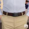 BULLIANT Mens Ratchet Belt,Leather Adjustable Slide Belt For Gift Mens Dress Casual 1 3/8″,Size Adjustable(Deep Brown8165)