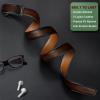 BULLIANT Mens Ratchet Belt,Leather Adjustable Slide Belt For Gift Mens Dress Casual 1 3/8″,Size Adjustable(Deep Brown8168)