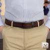 BULLIANT Mens Ratchet Belt,Leather Adjustable Slide Belt For Gift Mens Dress Casual 1 3/8″,Size Adjustable(Deep Brown8168)