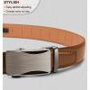 BULLIANT Mens Ratchet Belt,Leather Adjustable Slide Belt For Gift Mens Dress Casual 1 3/8″,Size Adjustable(Orange Brown2914)