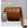 BULLIANT Mens Ratchet Belt,Leather Adjustable Slide Belt For Gift Mens Dress Casual 1 3/8″,Size Adjustable(Orange Brown2914)