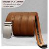 BULLIANT Mens Ratchet Belt,Leather Adjustable Slide Belt For Gift Mens Dress Casual 1 3/8″,Size Adjustable(Orange Brown2916)
