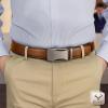 BULLIANT Mens Ratchet Belt,Leather Adjustable Slide Belt For Gift Mens Dress Casual 1 3/8″,Size Adjustable(Orange Brown6687)