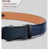 BULLIANT Mens Ratchet Belt,Leather Adjustable Slide Belt For Gift Mens Dress Casual 1 3/8″,Size Adjustable(Purplish Blue2829)