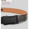 BULLIANT Mens Ratchet Belt,Leather Adjustable Slide Belt For Gift Mens Dress Casual 1 3/8″,Size Adjustable(Sacred Grey2892)