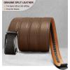 BULLIANT Mens Ratchet Belt,Leather Adjustable Slide Belt For Gift Mens Dress Casual 1 3/8″,Size Adjustable(Tawny2074)