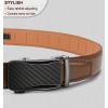 BULLIANT Mens Ratchet Belt,Leather Adjustable Slide Belt For Gift Mens Dress Casual 1 3/8″,Size Adjustable(Tawny2074)
