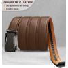 BULLIANT Mens Ratchet Belt,Leather Adjustable Slide Belt For Gift Mens Dress Casual 1 3/8″,Size Adjustable(Tawny2891)