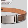 BULLIANT Mens Ratchet Belt,Leather Adjustable Slide Belt For Gift Mens Dress Casual 1 3/8″,Size Adjustable(Tawny2915)