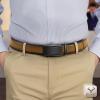 BULLIANT Mens Ratchet Belt,Leather Adjustable Slide Belt For Gift Mens Dress Casual 1 3/8″,Size Adjustable(Tawny8164)