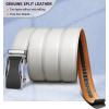 BULLIANT Mens Ratchet Belt,Leather Adjustable Slide Belt For Gift Mens Dress Casual 1 3/8″,Size Adjustable(White2484)