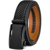 BULLIANT Mens Ratchet Belt,Leather Adjustable Slide Belt For Gift Mens Dress Casual 1 3/8″,Size Adjustable(Black2828)