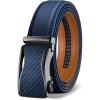 BULLIANT Mens Ratchet Belt,Leather Adjustable Slide Belt For Gift Mens Dress Casual 1 3/8″,Size Adjustable(Blue2072)