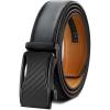 BULLIANT Mens Ratchet Belt,Leather Adjustable Slide Belt For Gift Mens Dress Casual 1 3/8″,Size Adjustable(Dark Gray4798)