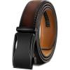 BULLIANT Mens Ratchet Belt,Leather Adjustable Slide Belt For Gift Mens Dress Casual 1 3/8″,Size Adjustable(Deep Brown8165)