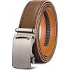 BULLIANT Mens Ratchet Belt,Leather Adjustable Slide Belt For Gift Mens Dress Casual 1 3/8″,Size Adjustable(Tawny2915)