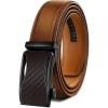 BULLIANT Mens Ratchet Belt,Leather Adjustable Slide Belt For Gift Mens Dress Casual 1 3/8″,Size Adjustable(Tawny7545)