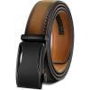 BULLIANT Mens Ratchet Belt,Leather Adjustable Slide Belt For Gift Mens Dress Casual 1 3/8″,Size Adjustable(Tawny8164)