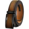 BULLIANT Mens Ratchet Belt,Leather Adjustable Slide Belt For Gift Mens Dress Casual 1 3/8″,Size Adjustable(Tawny8167)