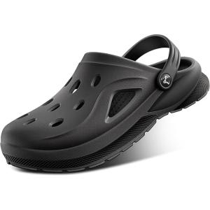 BULLIANT Clogs for Men Women,Comfortable Mules Sandals Slip-on Shoes Unisex for Garden Work Csuhioned Footbed Lightweigh(Black8568)