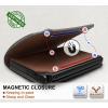 BULLIANT Men Wallet Leather Wallet Card Holders Money Clip for Men 10Cards-Magnetic Flip on Metal Case(Black8791)