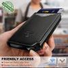 BULLIANT Men Wallet Leather Wallet Card Holders Money Clip for Men 10Cards-Magnetic Flip on Metal Case(Black8791)