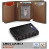 BULLIANT Men Wallet Leather Wallet Card Holders Money Clip for Men 10Cards-Magnetic Flip on Metal Case(Black8791)