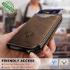 BULLIANT Men Wallet Leather Wallet Card Holders Money Clip for Men 10Cards-Magnetic Flip on Metal Case(Coffee8792)