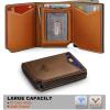 BULLIANT Men Wallet Leather Wallet Card Holders Money Clip for Men 10Cards-Magnetic Flip on Metal Case(Coffee8792)