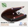 BULLIANT Men Wallet Leather Wallet Card Holders Money Clip for Men 10Cards-Magnetic Flip on Metal Case(Forest Brown8789)