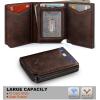 BULLIANT Men Wallet Leather Wallet Card Holders Money Clip for Men 10Cards-Magnetic Flip on Metal Case(Forest Brown8789)
