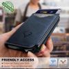 BULLIANT Men Wallet Leather Wallet Card Holders Money Clip for Men 10Cards-Magnetic Flip on Metal Case(Purplish Blue8790)