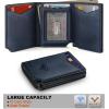 BULLIANT Men Wallet Leather Wallet Card Holders Money Clip for Men 10Cards-Magnetic Flip on Metal Case(Purplish Blue8790)