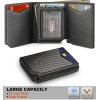 BULLIANT Men Wallet Leather Wallet Card Holders Money Clip for Men 10Cards-Magnetic Flip on Metal Case(Sacred Grey8788)