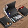 BULLIANT Men Wallet, Slim Front Pocket Leather Wallet Magnetic Closure for Gift Men,Expandable for 14Cards(Black4691)