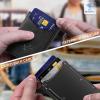 BULLIANT Men Wallet, Slim Front Pocket Leather Wallet Magnetic Closure for Gift Men,Expandable for 14Cards(Black4691)