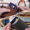 BULLIANT Men Wallet, Slim Front Pocket Leather Wallet Magnetic Closure for Gift Men,Expandable for 14Cards(Brick Brown4692)