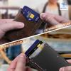 BULLIANT Men Wallet, Slim Front Pocket Leather Wallet Magnetic Closure for Gift Men,Expandable for 14Cards(Forest Brown4873)
