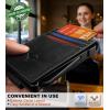 BULLIANT Men Wallet,Metal Case Money Clip with Grain Leather Flip 11 Cards-Pop-up Access Magetic Closure(Black8556)