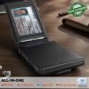 BULLIANT Men Wallet,Metal Case Money Clip with Grain Leather Flip 11 Cards-Pop-up Access Magetic Closure(Black8556)