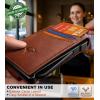 BULLIANT Men Wallet,Metal Case Money Clip with Grain Leather Flip 11 Cards-Pop-up Access Magetic Closure(Brick Brown8557)