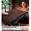 BULLIANT Men Wallet,Metal Case Money Clip with Grain Leather Flip 11 Cards-Pop-up Access Magetic Closure(Coffee8558)