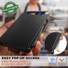 BULLIANT Men Wallet,Metal Case Money Clip with Grain Leather Flip 11 Cards-Pop-up Access Magetic Closure(Coffee8558)