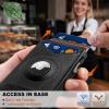 BULLIANT Money Clip Wallet,Mens Gift Slim Wallet Credit Card Holder Airtag&Standard Use 9Cards-Metal Case in Magnetic Flip Shell(Black)