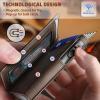 BULLIANT Money Clip Wallet,Mens Gift Slim Wallet Credit Card Holder Airtag&Standard Use 9Cards-Metal Case in Magnetic Flip Shell(Coffee)