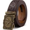BULLIANT Men Belt-Ratchet Western Belt Adjustable for CowBoy Jean Casual Outdoor 1 1/2″-Cut For Fit(Deep Brown8609)