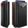 BULLIANT Men Wallet Leather Wallet Card Holders Money Clip for Men 10Cards-Magnetic Flip on Metal Case(Black8791)